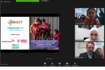 A screen capture of launching of the global disability summit side-event, february 17, 2022.