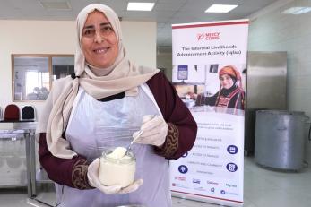 Program participant working in a kitchen.