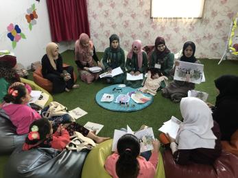 Group of jordanian women in a learning environment