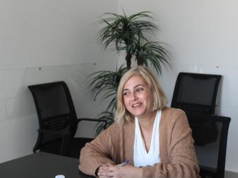 A person sitting at a table.