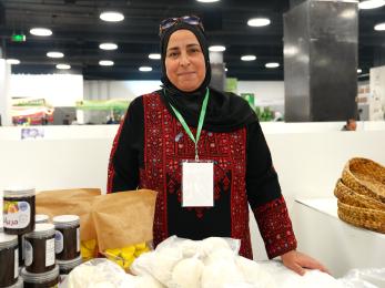 Program Participant at an olive festival.