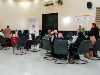 Jordan community members meeting in a workshop.