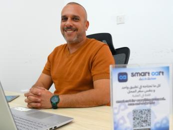 Abdullah Abu-Shanab at Smart Cart’s offices in Aqaba.